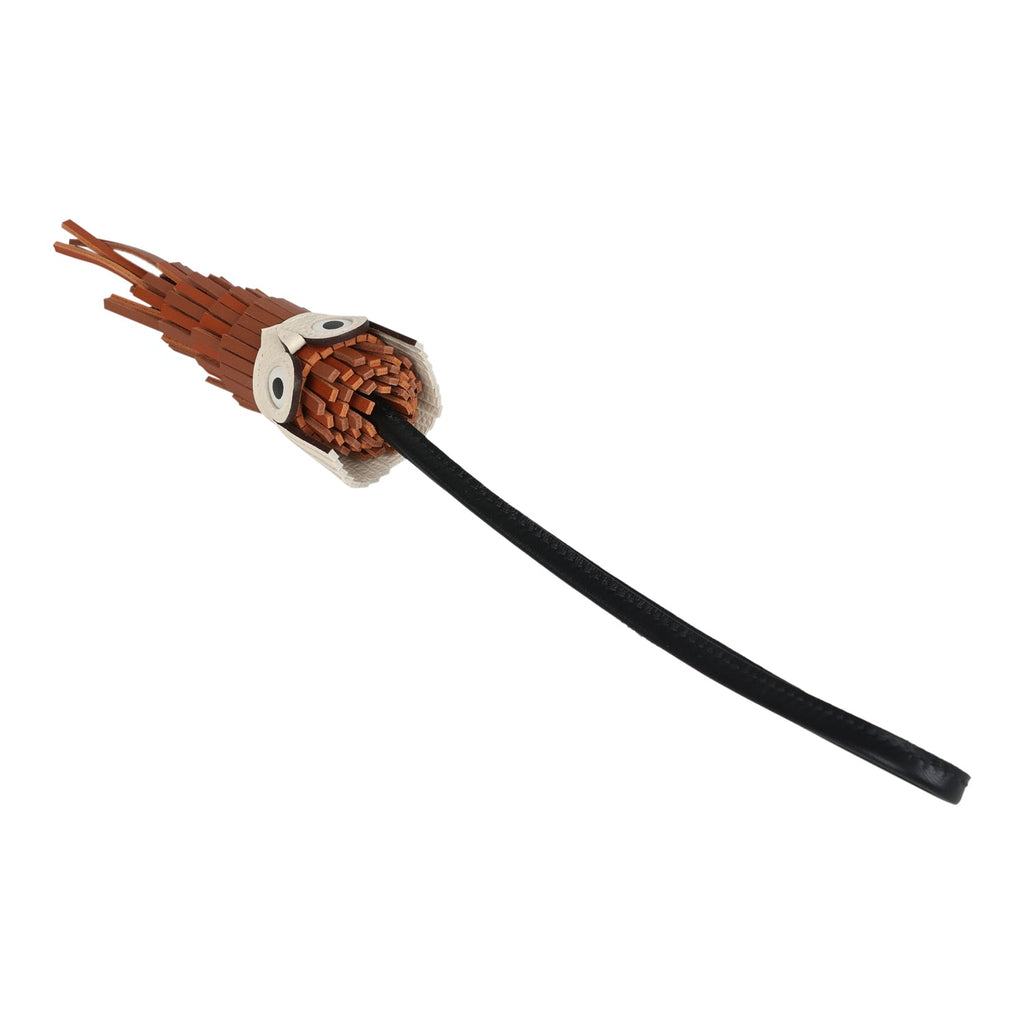 Hermes Chouette Owl Charm Pain D'Epice Black Gold Nata & White Milo Swift And Epsom