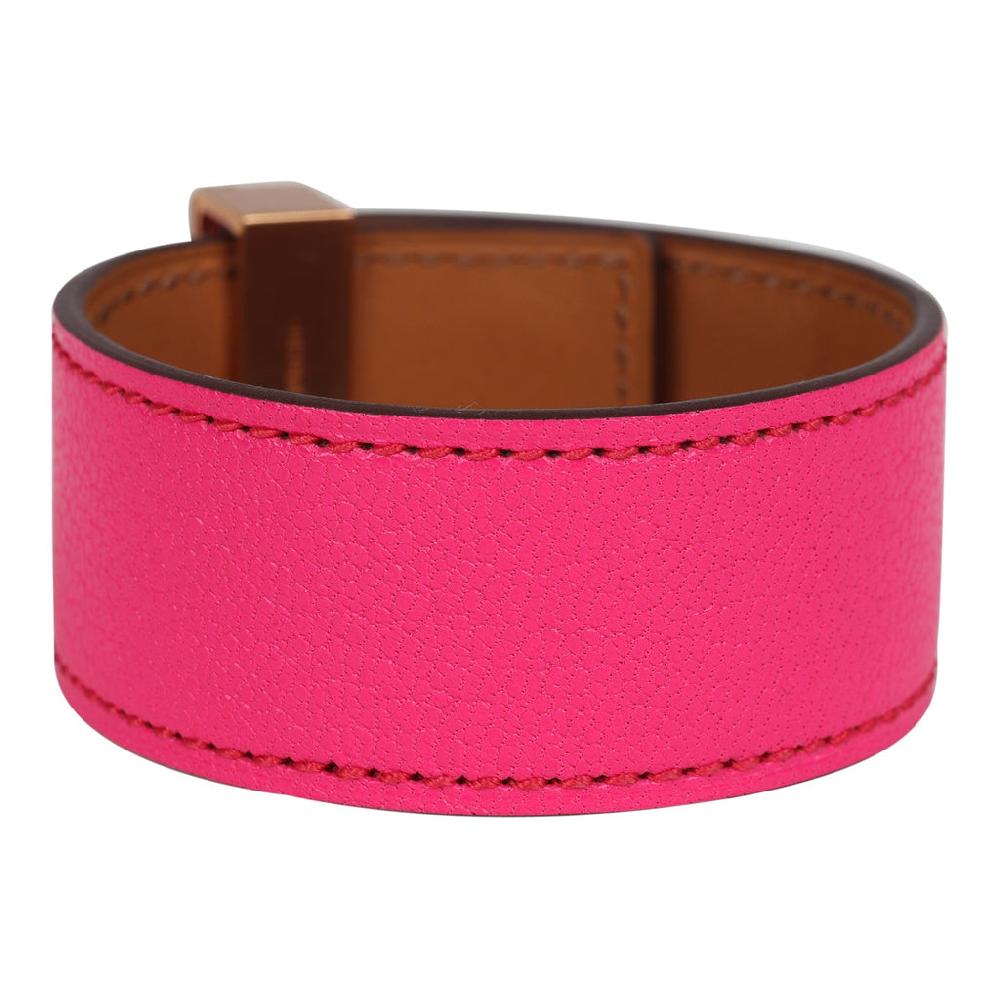 Hermes Collier De Chien 24 Bracelet Rose Pop Chevre Chamkila Rose Gold Hardware