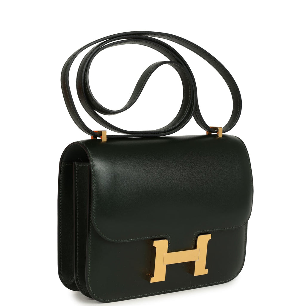 Hermes Constance 1-18 Vert Fonce Box Gold Hardware