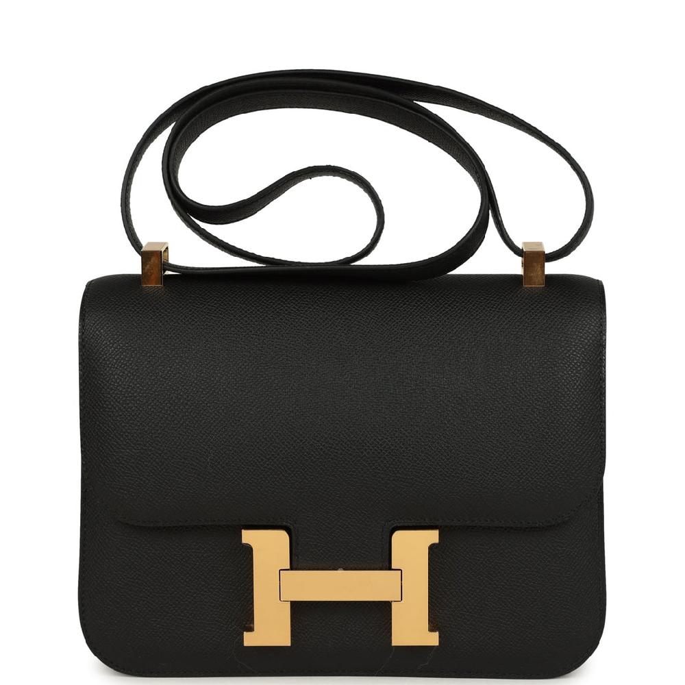 Hermes Constance 1-24 Black Epsom Gold Hardware