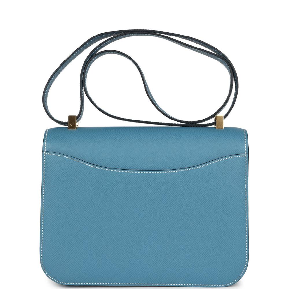 Hermes Constance 1-24 Blue Jean Epsom Gold Hardware