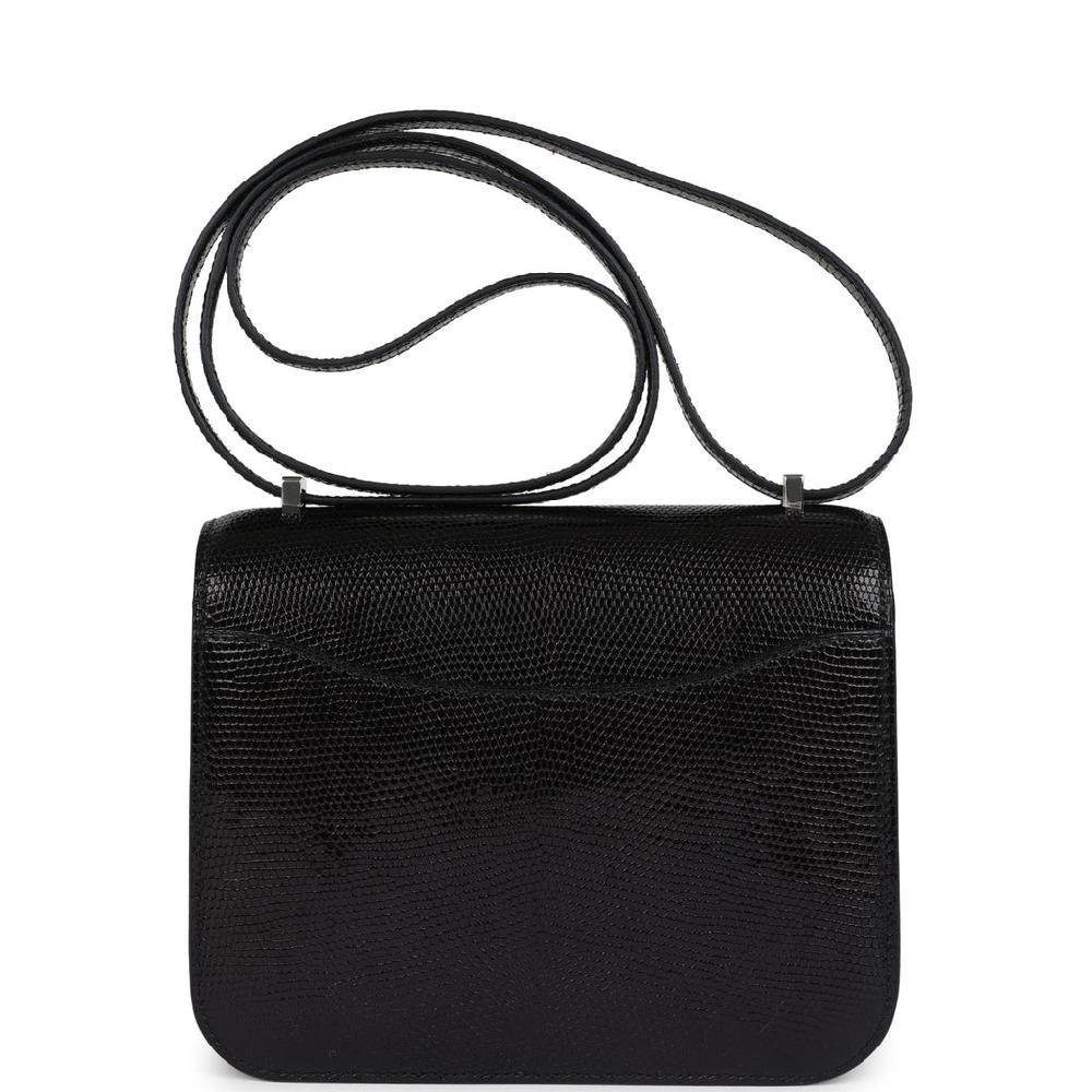 Hermes Constance 18 Black Varanus Niloticus Lizard Palladium Hardware
