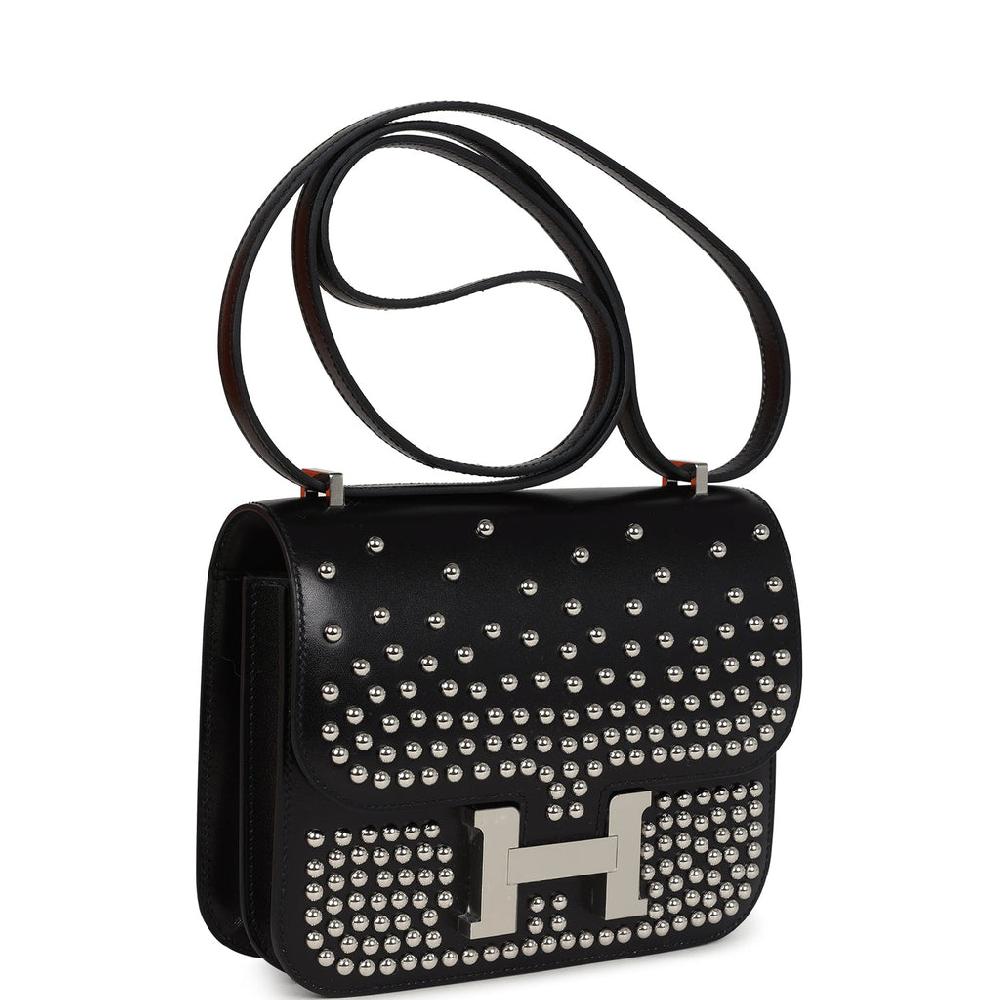 Hermes Constance 18 Clouté Black Box Palladium Hardware