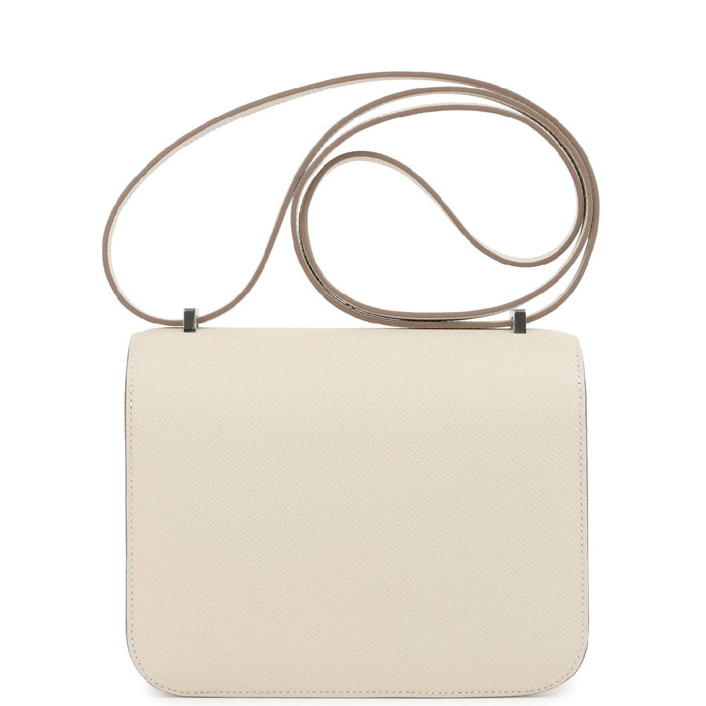 Hermes Constance 18 Craie Epsom Enamel Palladium Hardware