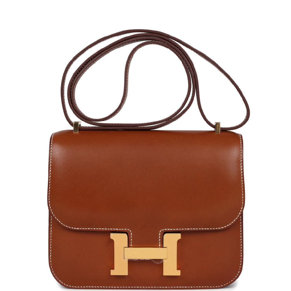 Hermes Constance 18 Fauve Barenia Gold Hardware