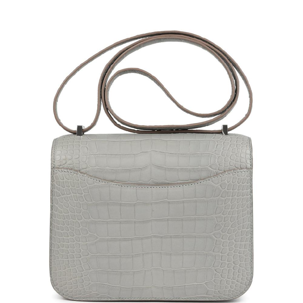 Hermes Constance 18 Gris Perle Matte Alligator Palladium Hardware