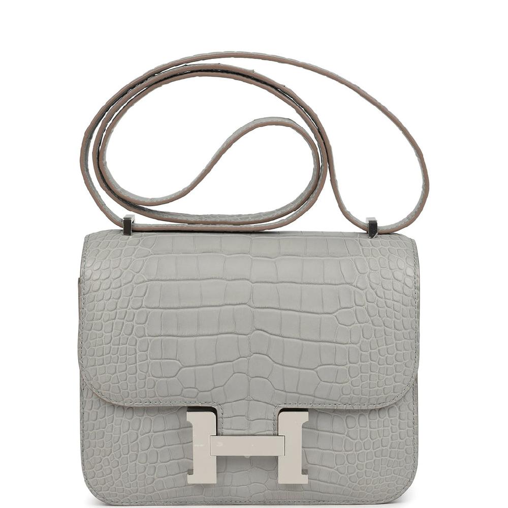 Hermes Constance 18 Gris Perle Matte Alligator Palladium Hardware
