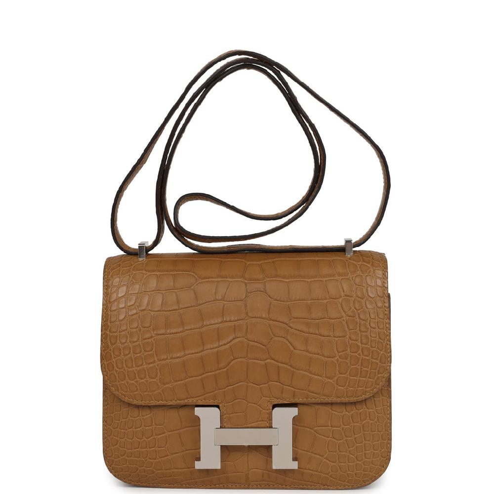 Hermes Constance 18 Kraft Matte Alligator Palladium Hardware
