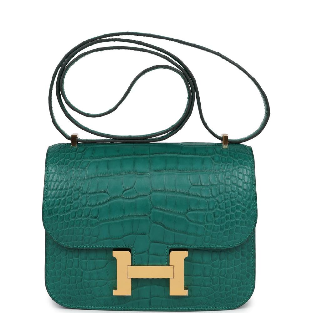 Hermes Constance 18 Malachite Matte Alligator Gold Hardware Hermes Constance 18 Malachite Matte Alligator Gold Hardware