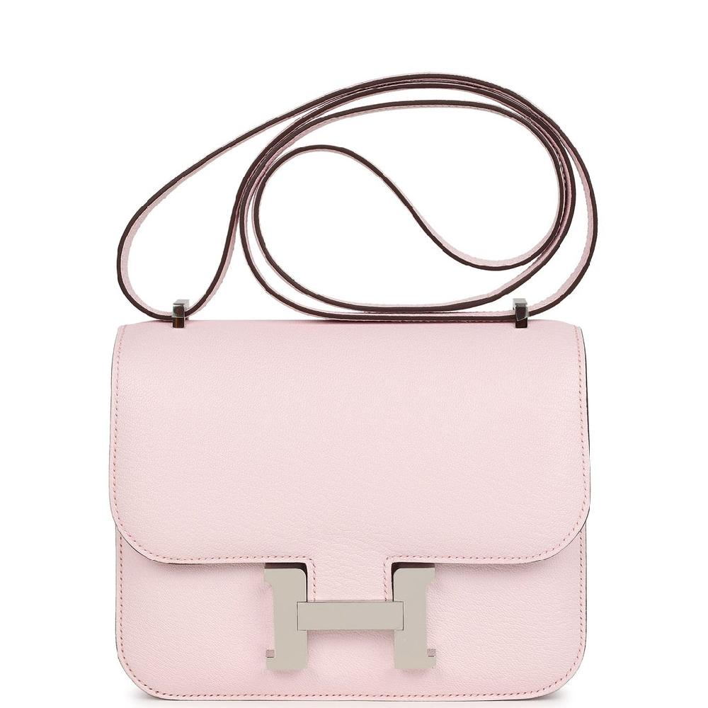 Hermes Constance 18 Rose Darling Chevre Mysore Palladium Hardware