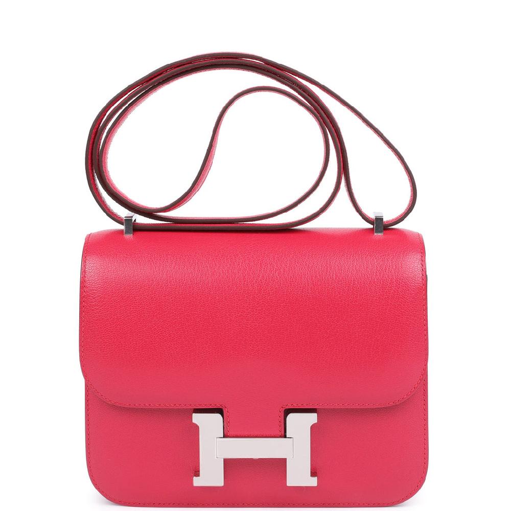 Hermes Constance 18 Rose Extreme Chevre Chamkila Palladium Hardware