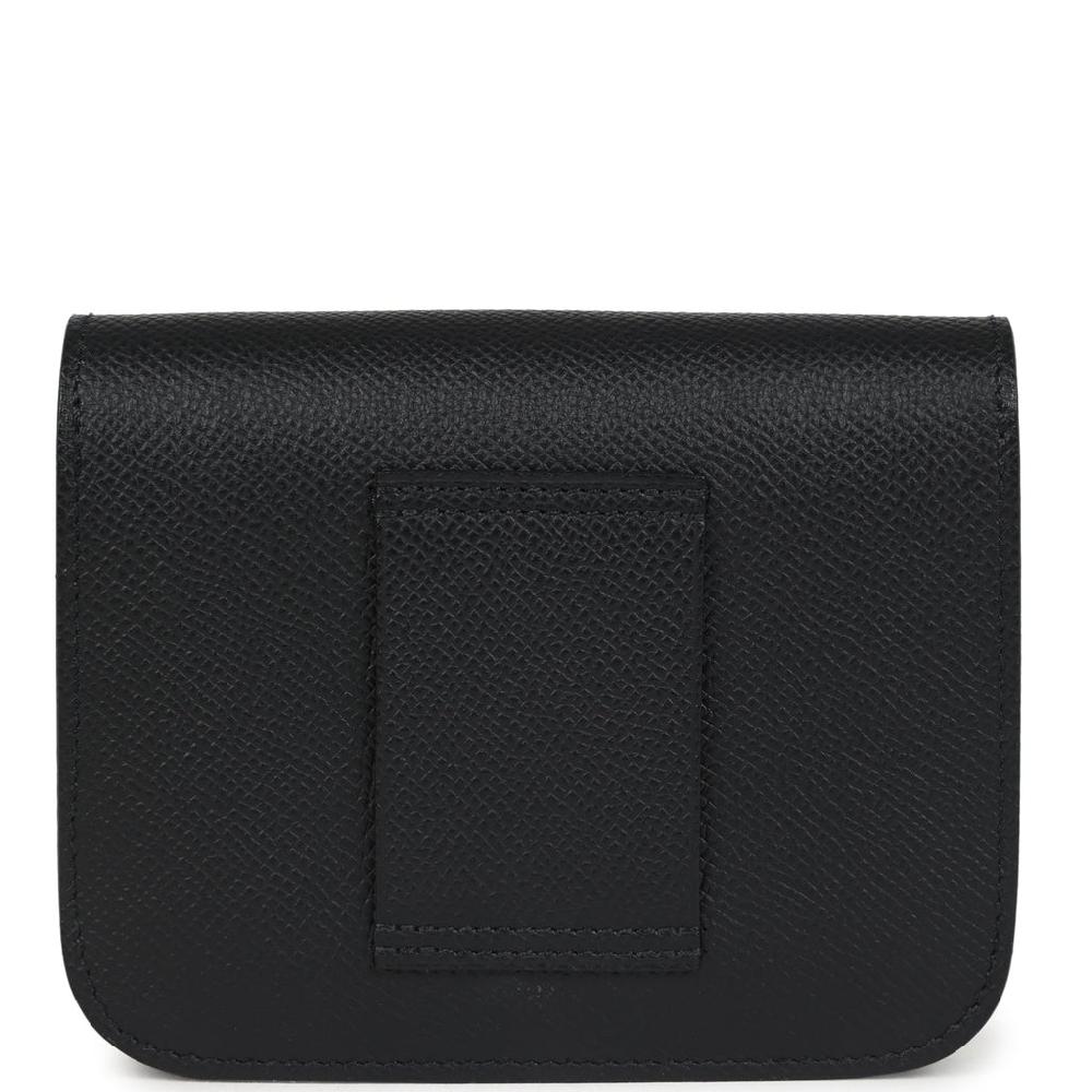 Hermes Constance Slim Wallet Black Epsom Palladium Hardware