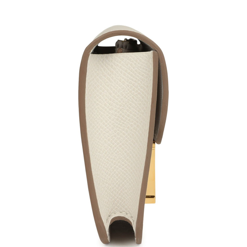 Hermes Constance Slim Wallet Craie Epsom Gold Hardware