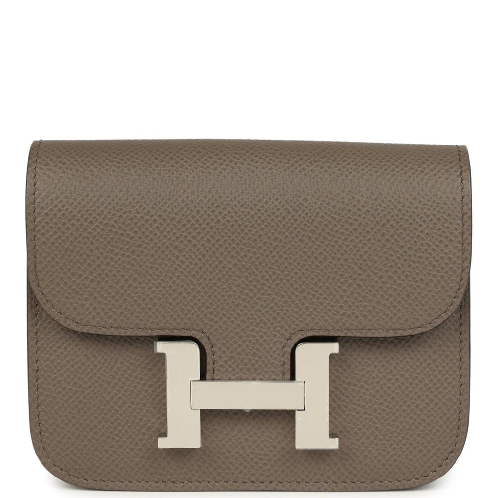 Hermes Constance Slim Wallet Etain Epsom Palladium Hardware