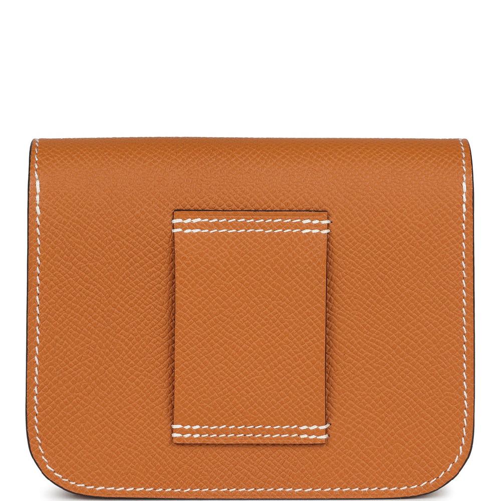 Hermes Constance Slim Wallet Toffee Epsom Palladium Hardware