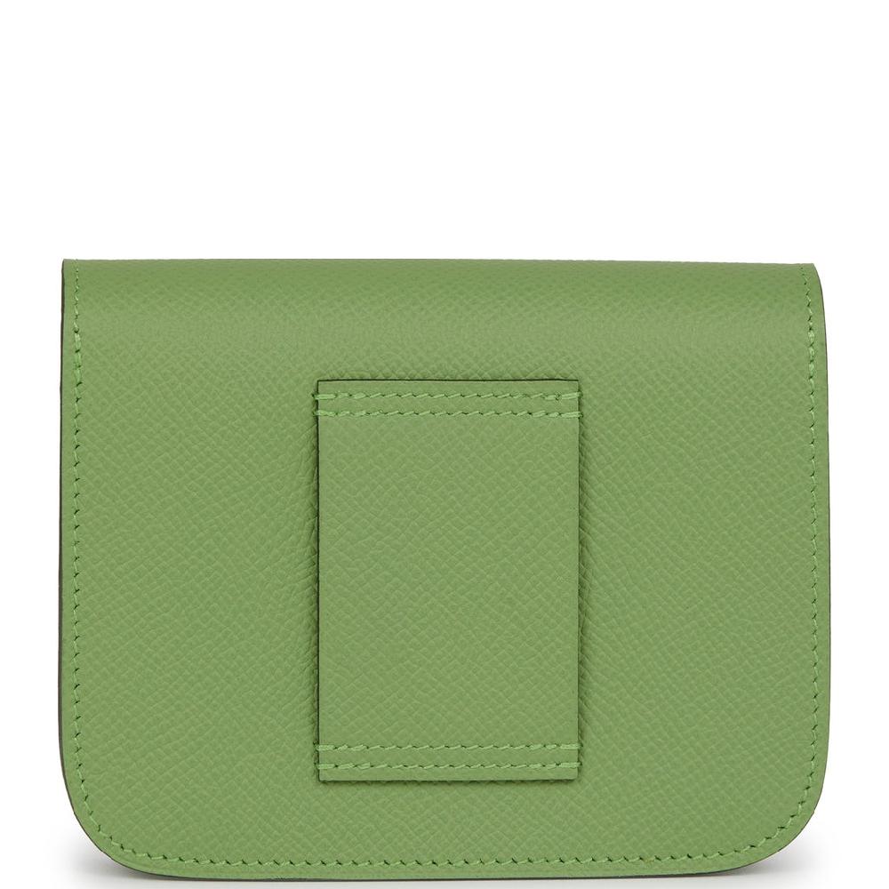 Hermes Constance Slim Wallet Vert Criquet Epsom Palladium Hardware