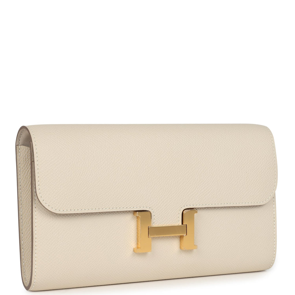 Hermes Constance To Go Wallet Craie Epsom Gold Hardware