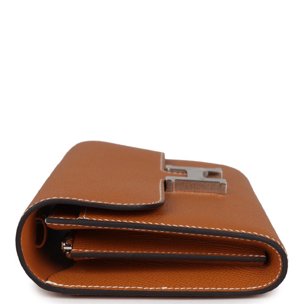 Hermes Constance To Go Wallet Toffee Epsom Palladium Hardware