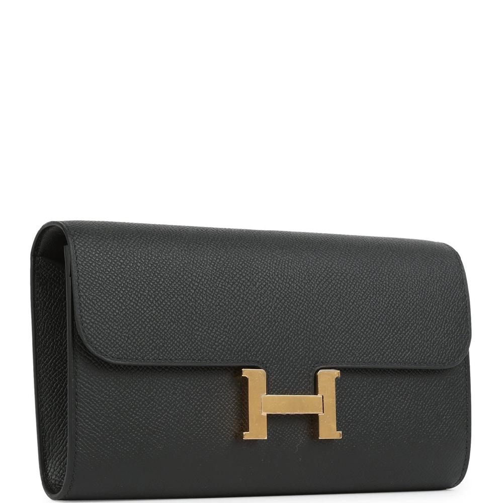 Hermes Constance Wallet To Go Black Epsom Gold Hardware