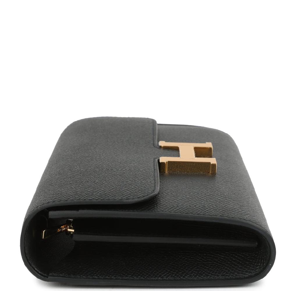 Hermes Constance Wallet To Go Black Epsom Gold Hardware