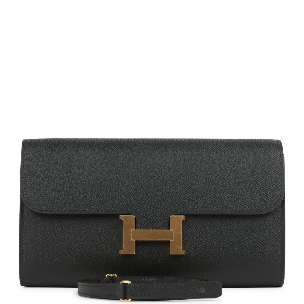 Hermes Constance Wallet To Go Black Epsom Gold Hardware
