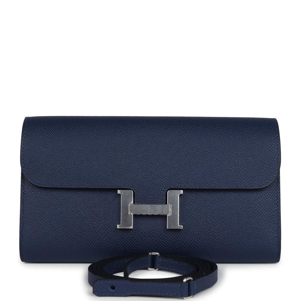 Hermes Constance Wallet To Go Bleu Navy Epsom Palladium Hardware