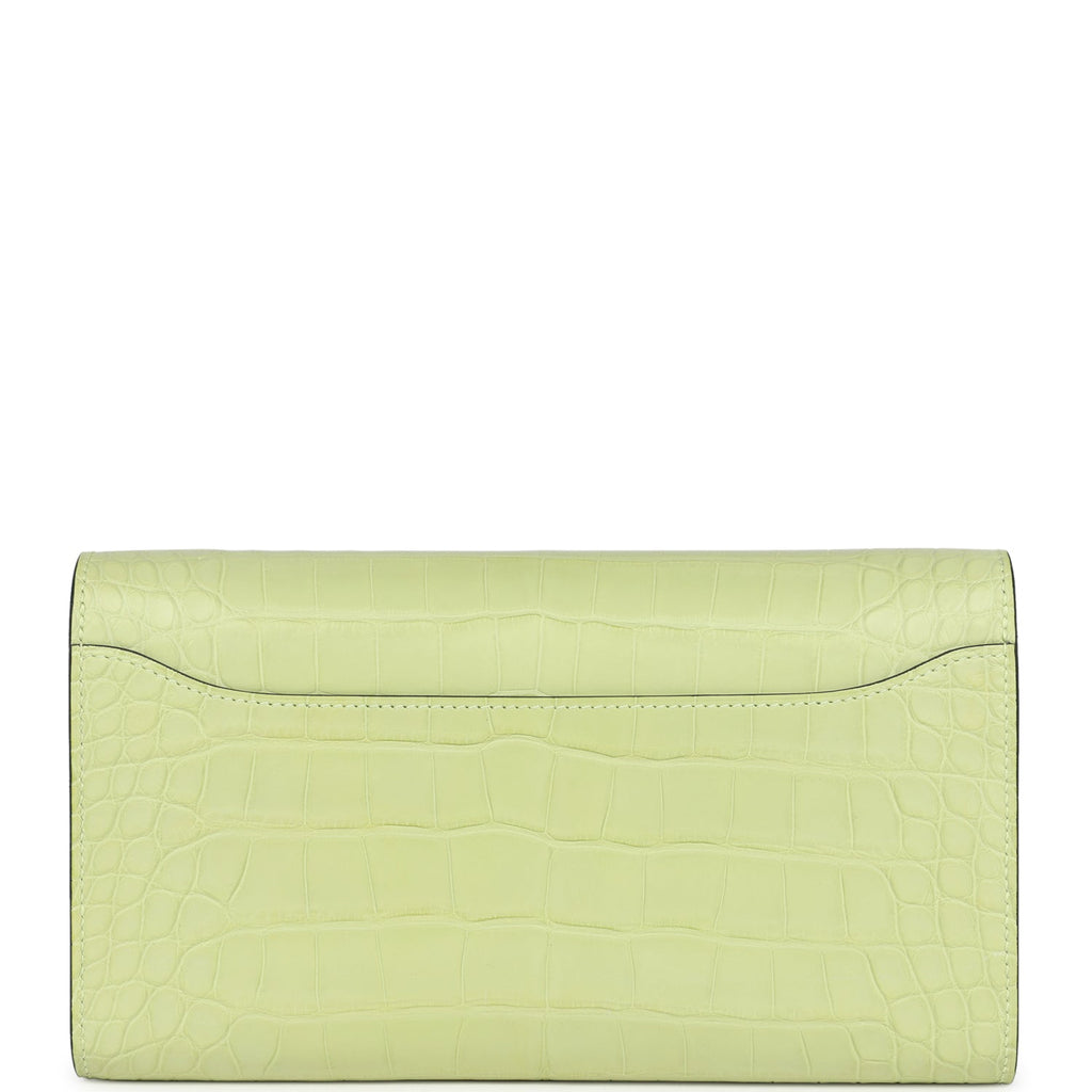Hermes Constance Wallet To Go Jaune Bourgeon Matte Alligator Palladium Hardware