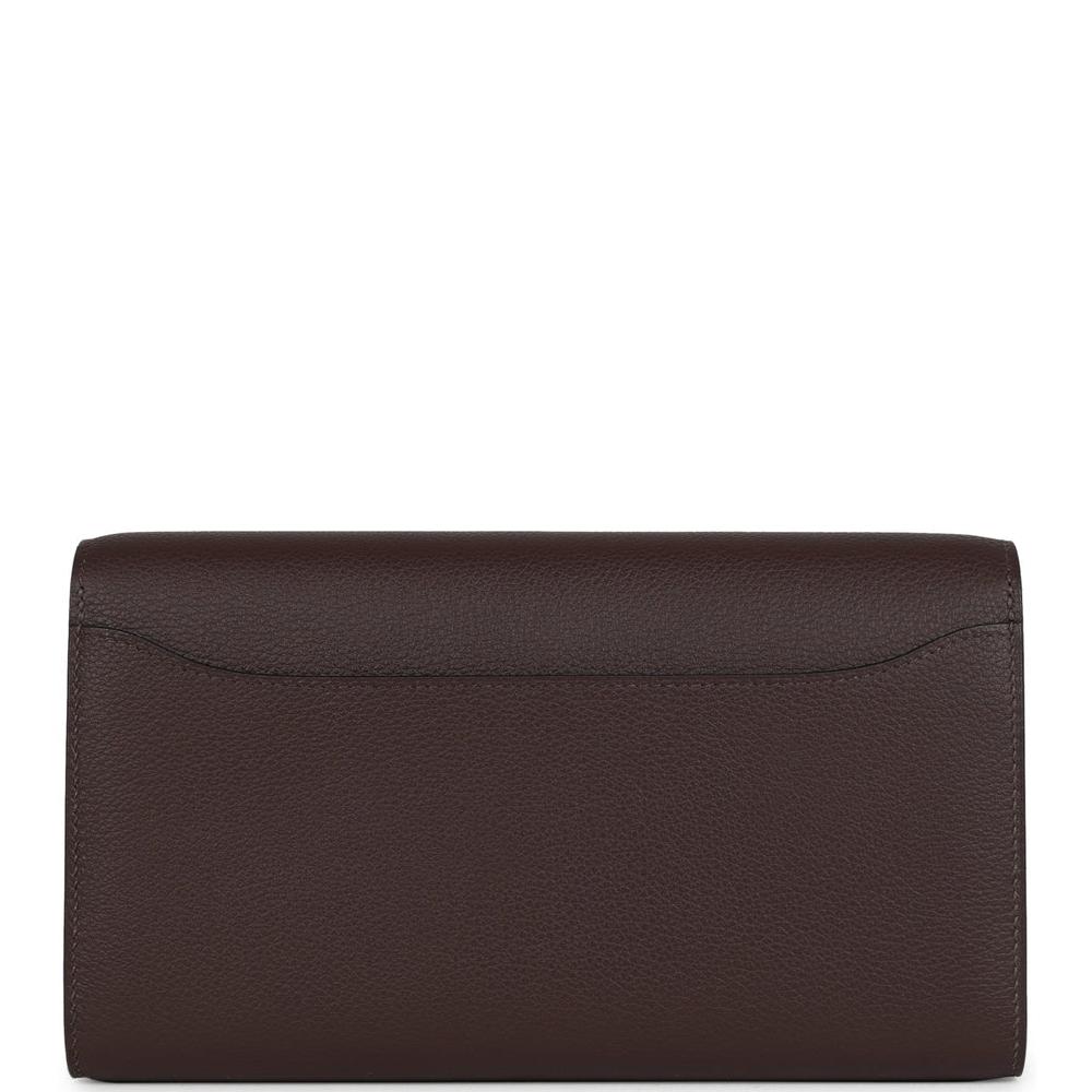 Hermes Constance Wallet To Go Moka Evercolor Gold Hardware