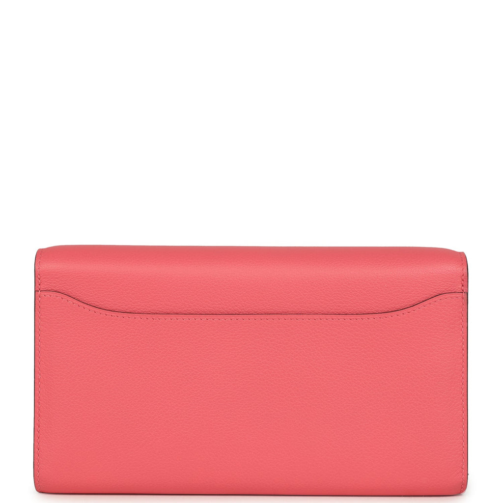 Hermes Constance Wallet To Go Rose Azalee Evercolor Palladium Hardware