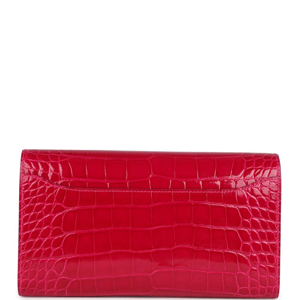 Hermes Constance Wallet To Go Rose Mexico Shiny Alligator Palladium Hardware
