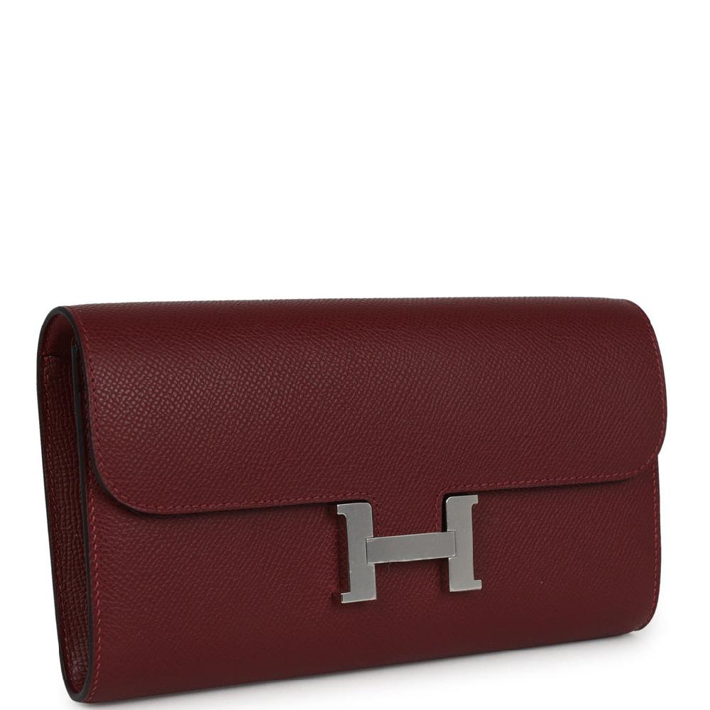 Hermes Constance Wallet To Go Rouge H Epsom Palladium Hardware