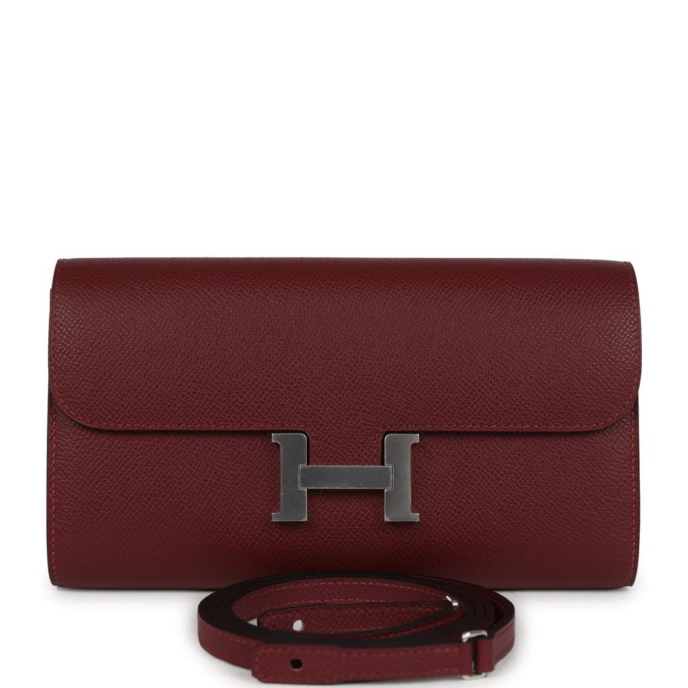 Hermes Constance Wallet To Go Rouge H Epsom Palladium Hardware