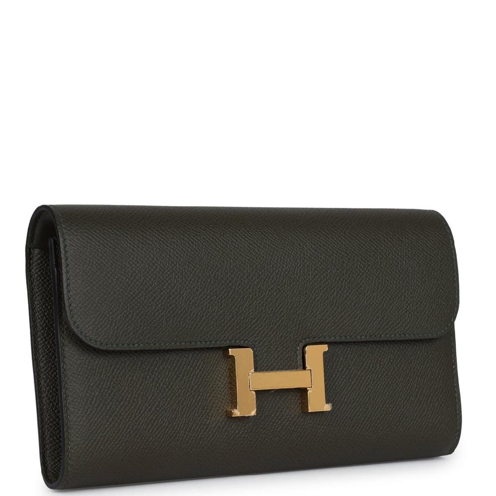 Hermes Constance Wallet To Go Vert De Gris Epsom Gold Hardware