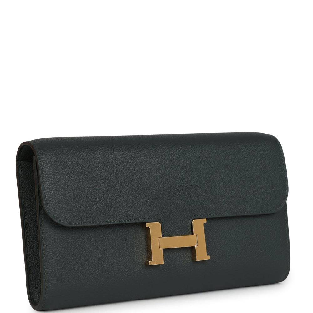 Hermes Constance Wallet To Go Vert Mangrove Evercolor Gold Hardware