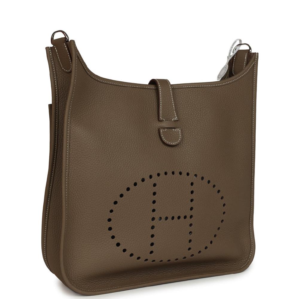 Hermes Evelyne III GM Etoupe Clemence Palladium Hardware