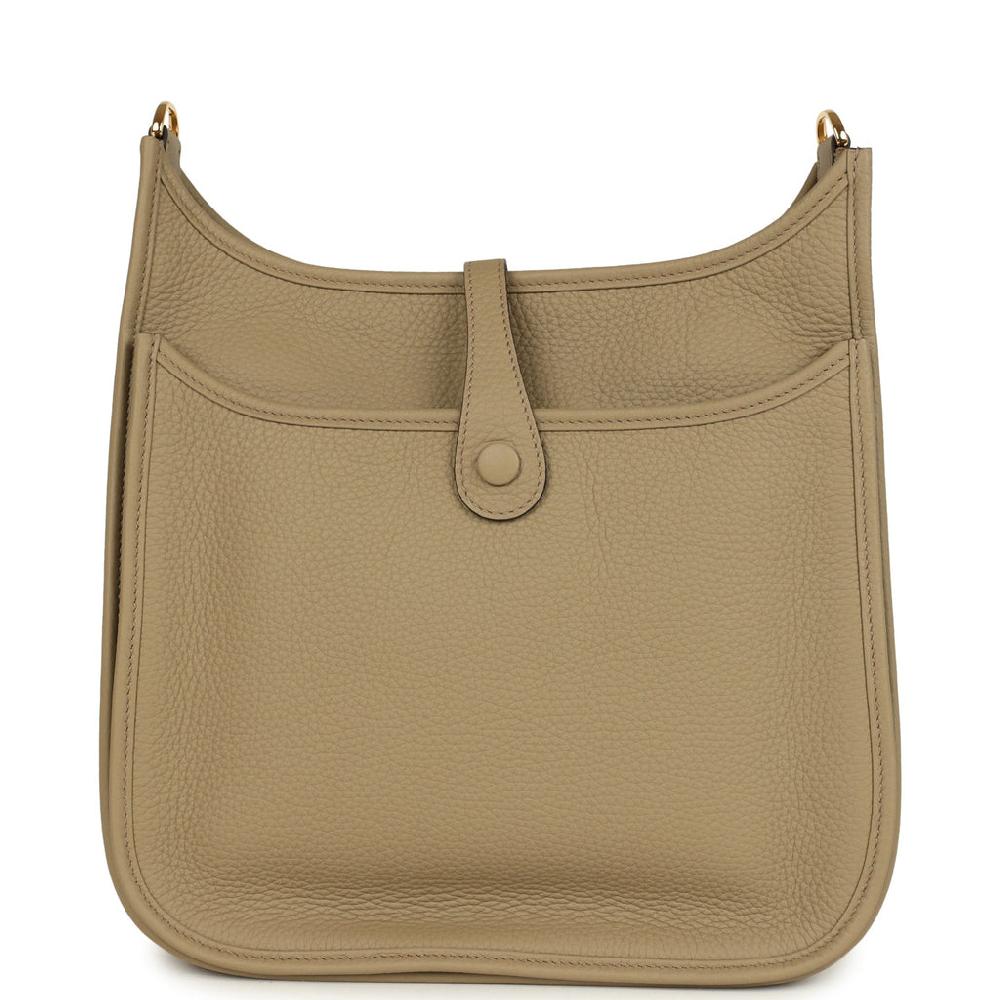 Hermes Evelyne III PM Beige Marfa Clemence Gold Hardware