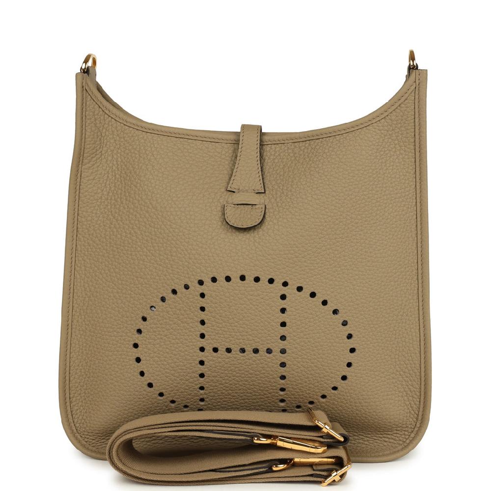Hermes Evelyne III PM Beige Marfa Clemence Gold Hardware Hermes Evelyne III PM Beige Marfa Clemence Gold Hardware