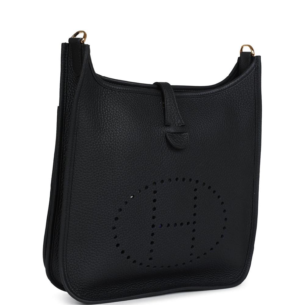Hermes Evelyne III PM Black Clemence Gold Hardware