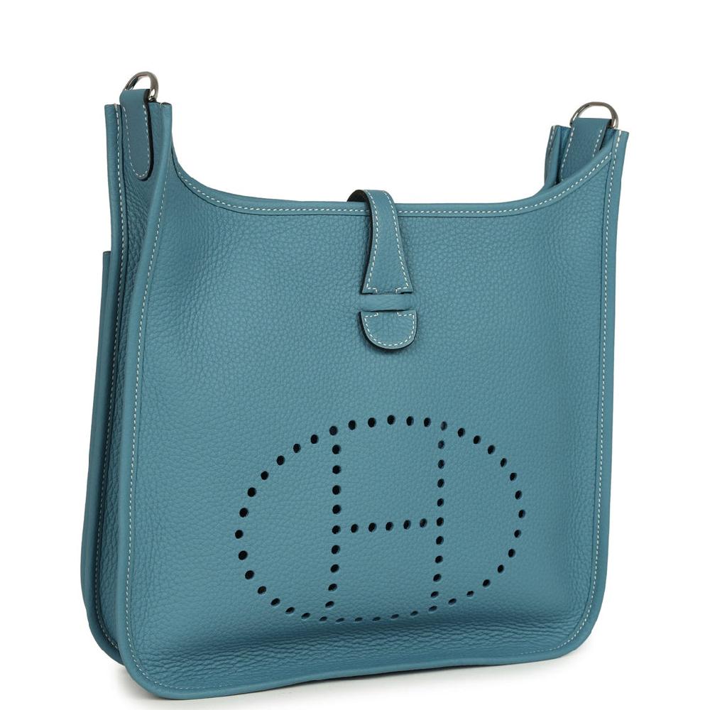 Hermes Evelyne III PM Blue Jean Clemence Palladium Hardware