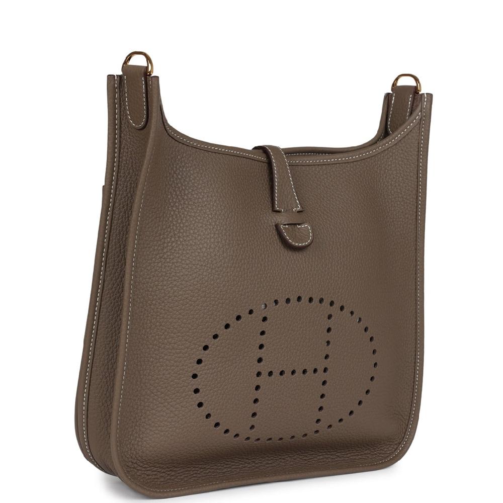 Hermes Evelyne III PM Etoupe Clemence Gold Hardware