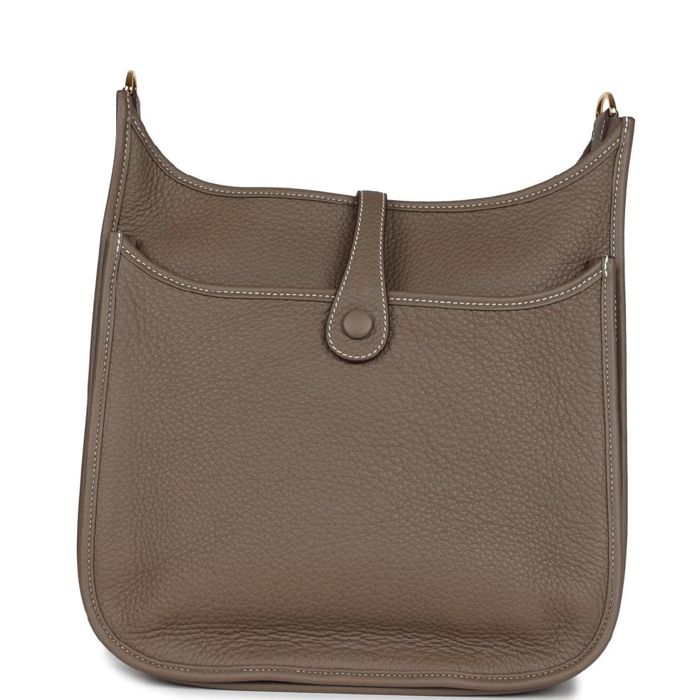 Hermes Evelyne III PM Etoupe Clemence Gold Hardware