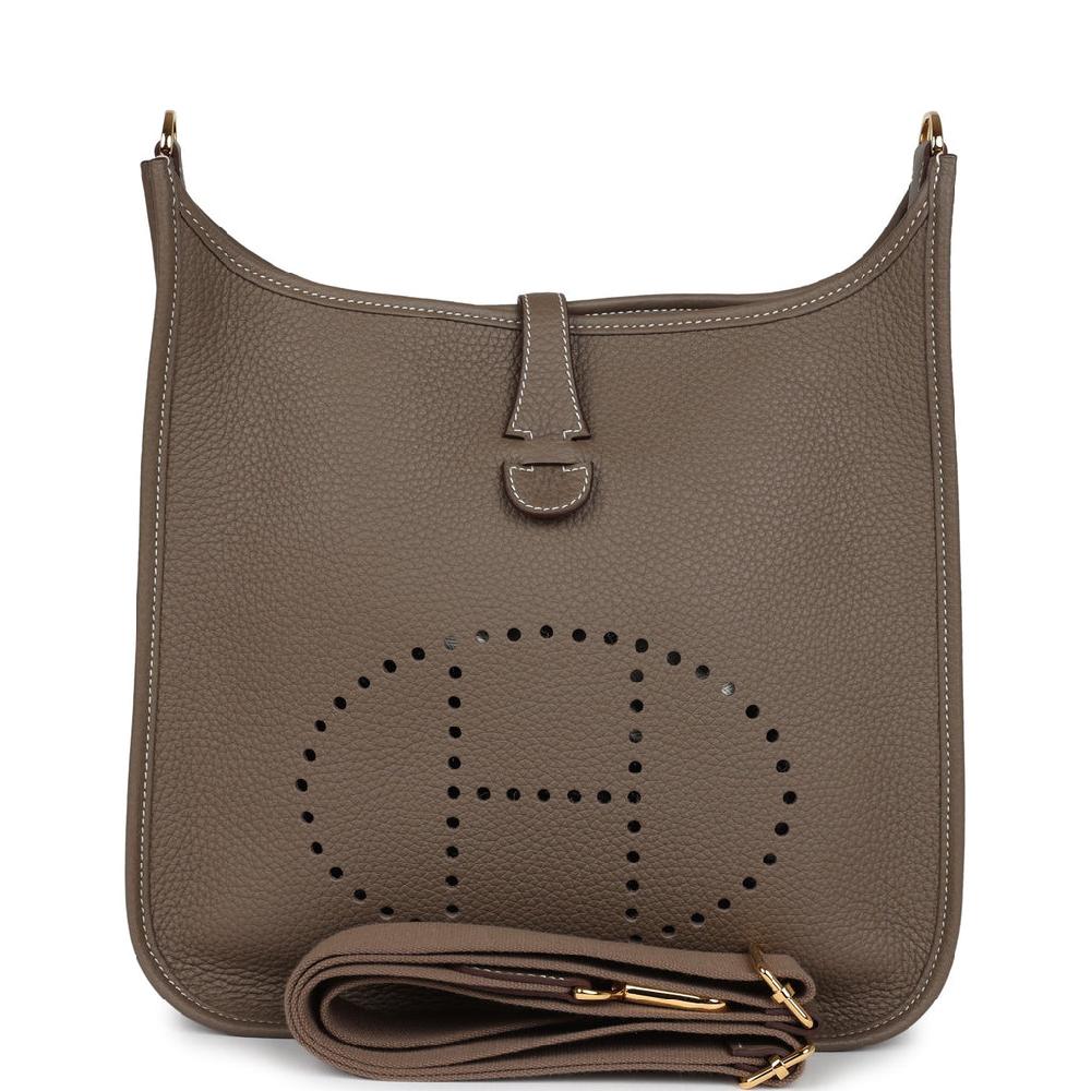 Hermes Evelyne III PM Etoupe Clemence Gold Hardware
