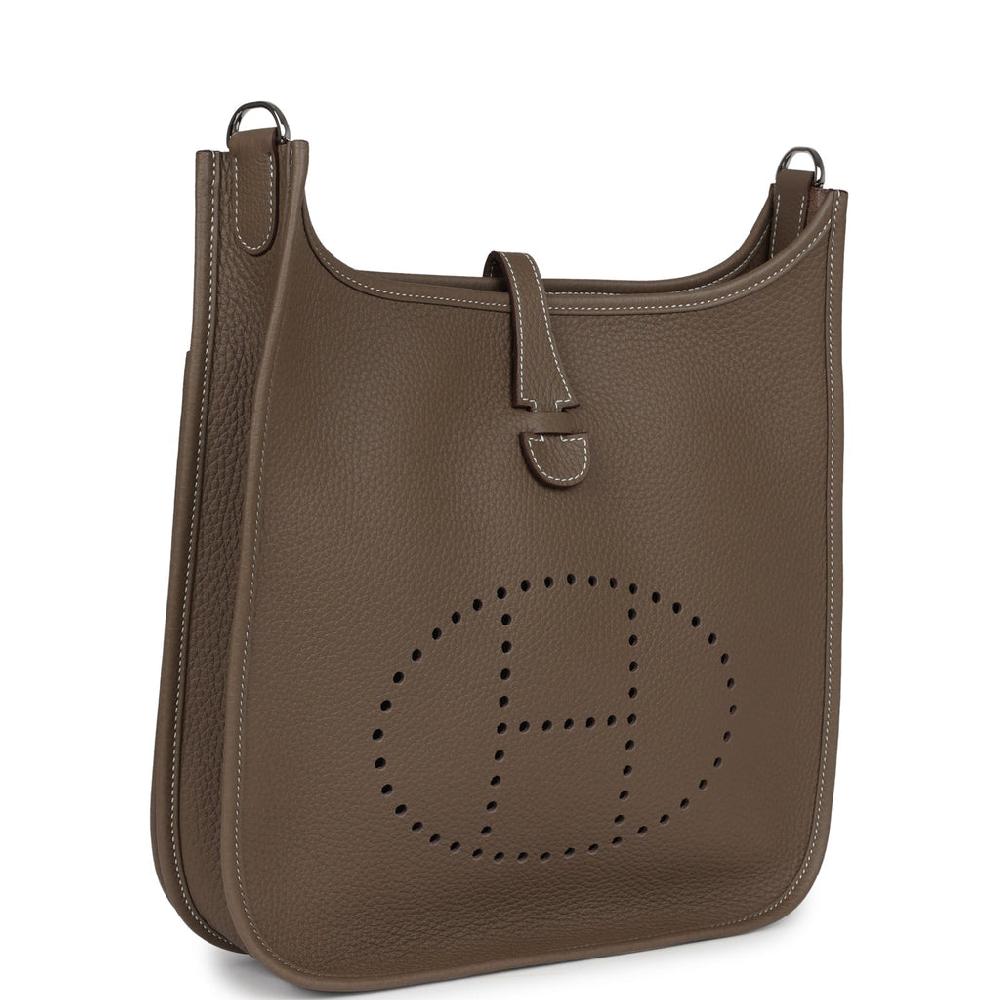 Hermes Evelyne PM Etoupe Clemence Palladium Hardware