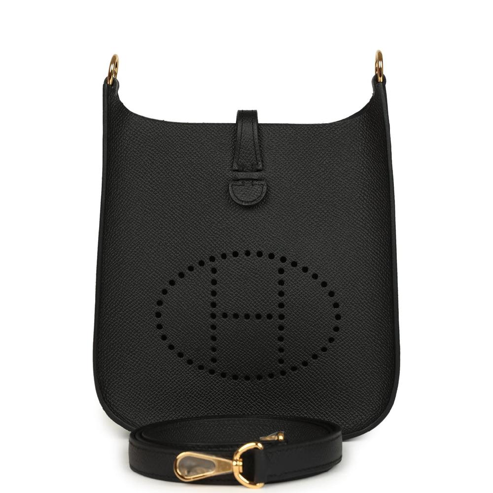 Hermes Evelyne Sellier TPM Black Epsom Gold Hardware