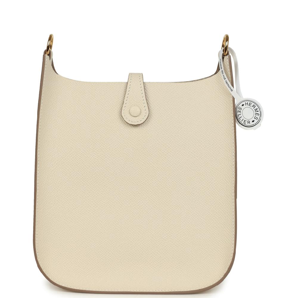 Hermes Evelyne Sellier TPM Craie Epsom Gold Hardware