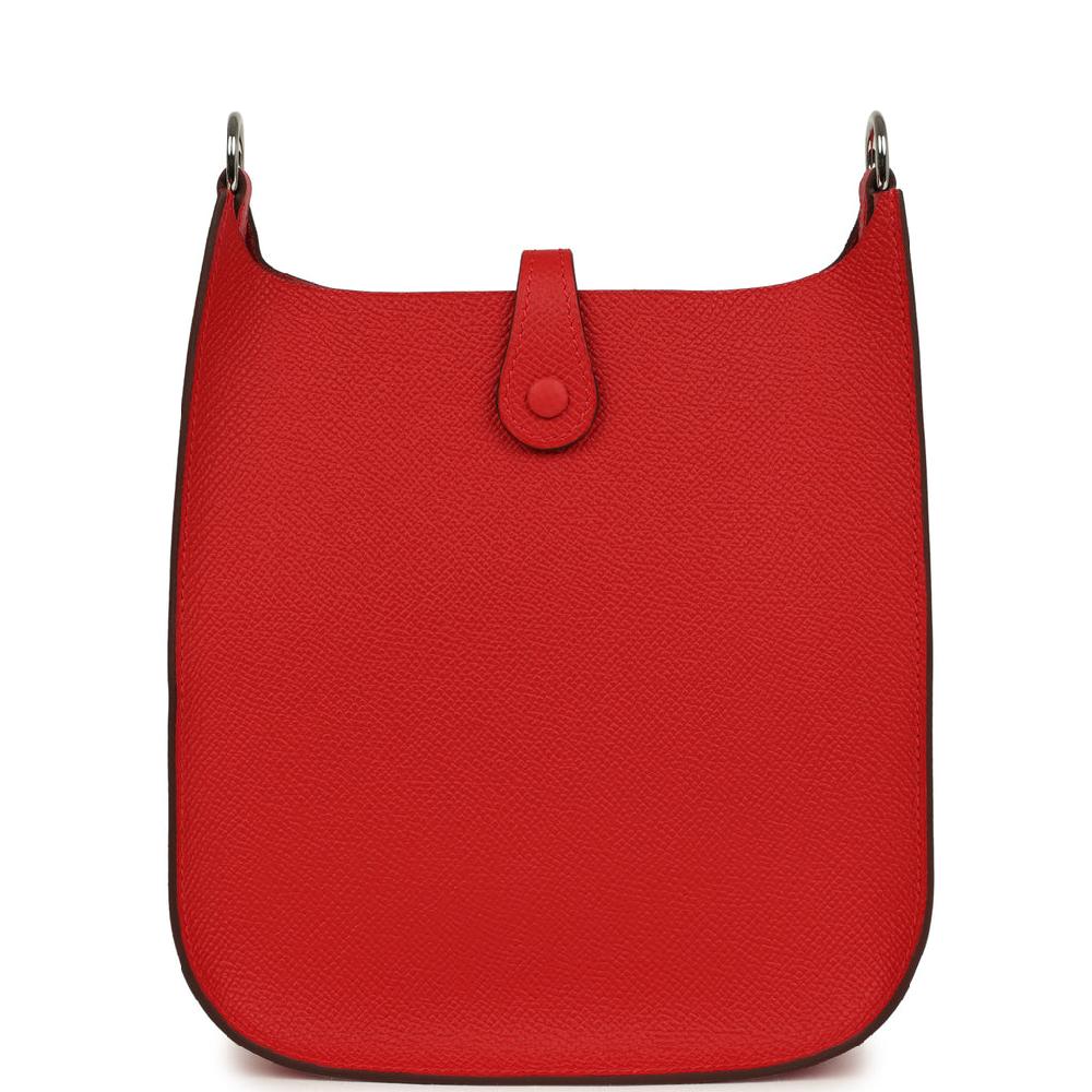Hermes Evelyne Sellier TPM Rouge Radieux Epsom Palladium Hardware