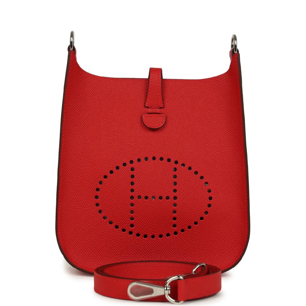 Hermes Evelyne Sellier TPM Rouge Radieux Epsom Palladium Hardware