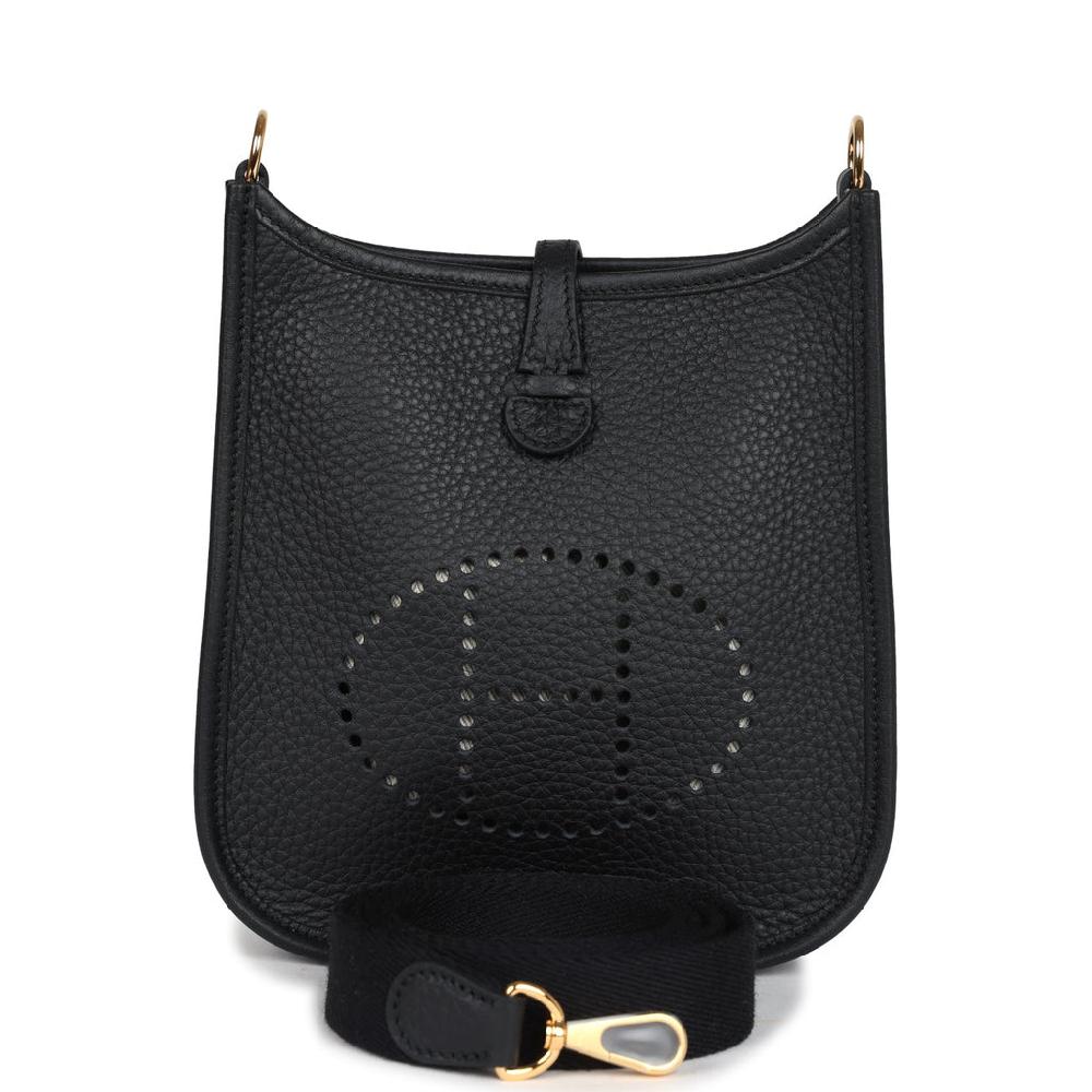 Hermes Evelyne TPM Black Clemence Gold Hardware