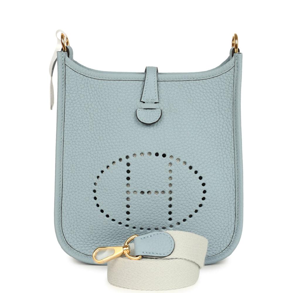 Hermes Evelyne TPM Bleu Lin Clemence Gold Hardware
