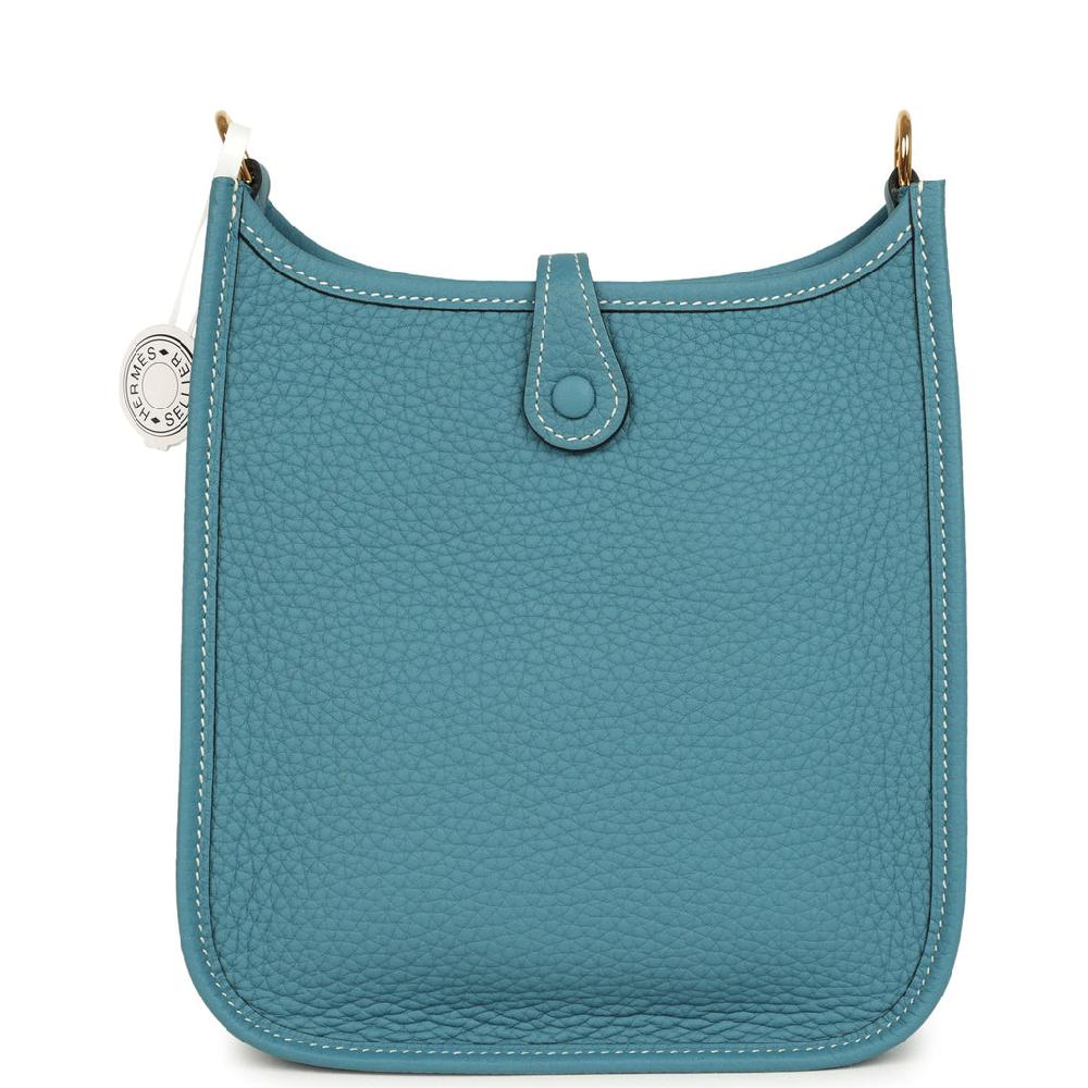Hermes Evelyne TPM Blue Jean Clemence Gold Hardware